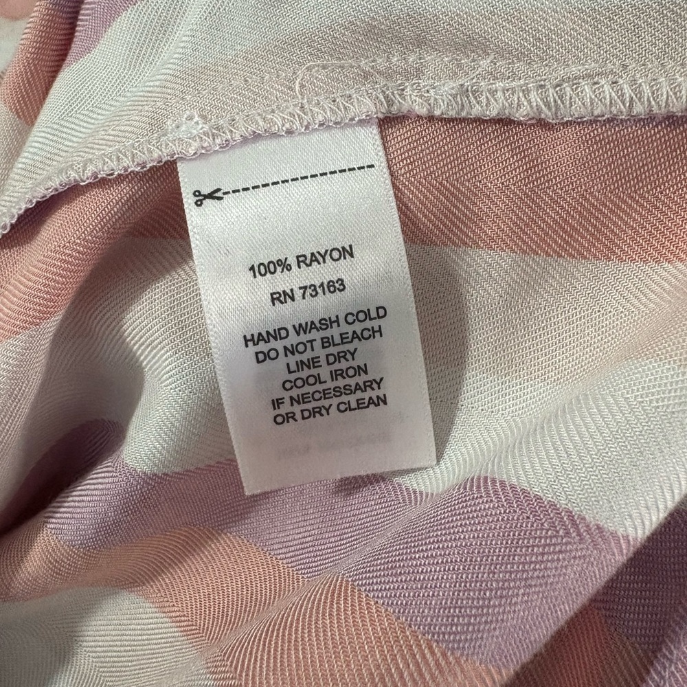 NWT Cupio Blush Striped‎ Tie-Front Short Sleeve Rayon Blouse Size Small - Picture 6 of 8